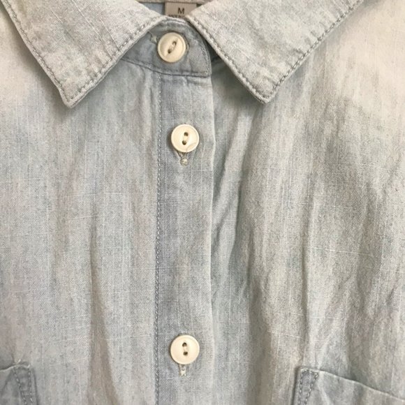 DE COLLECTION Oversized Denim Short Sleeve Shirt - Picture 6 of 12